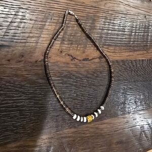 Handmade vintage unisex Hawaiian ethnic tribal surfer choker necklace Tigers Eye